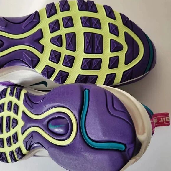 NEW Nike Air Max 97 Hornets Summit White/Purple/Teal CI7388-101 Womens US8 - Picture 12 of 12